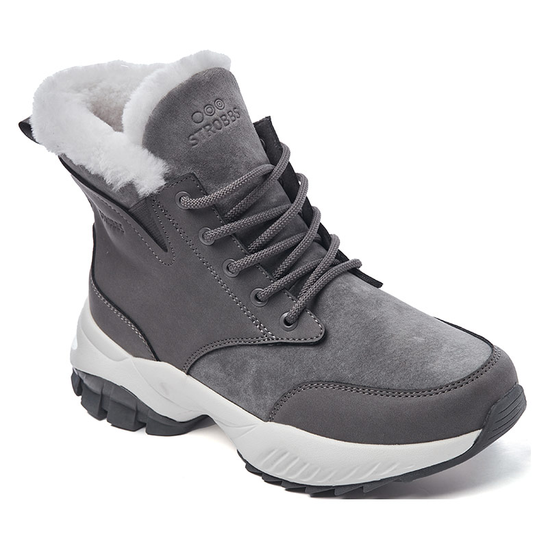 Кроссовки Strobbs с мехом женские F8370-1 серые