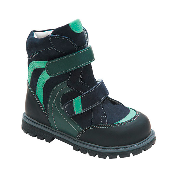 Сапожки ортопедические Твики зимние с шерстью для мальчиков TW-505 синий/зеленый