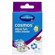 Пластырь Cosmos Aqua fun водостойкий, прозрачный с рисунками 12 шт..