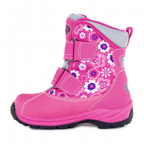 Полусапожки ортопедические Ортобум с шерстью для девочек 63055-02 пурпурные с принтом. Изображение 2 из 4